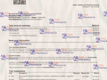 Community Federal Savings Bank Statement Template - PSDMarket.in