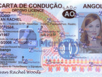 Angola Driving licence psd template - PSDMarket.in