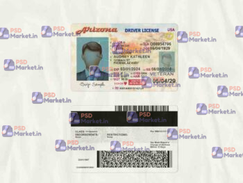 Arizona Driver License Template (scan) - PSDMarket.in