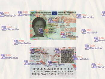 Austria ID Card Template (scan v2) - PSDMarket.in