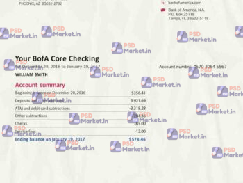 Bank of America Statement Template - PSDMarket.in