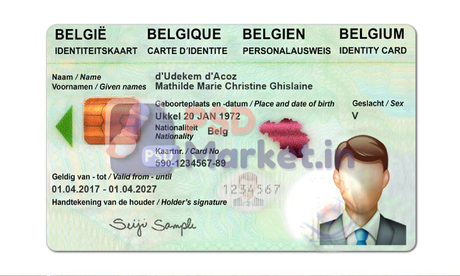 Belgium Driving Licence (Front & Back) Template 1 Belgium dl front and back - PSDMarket.in