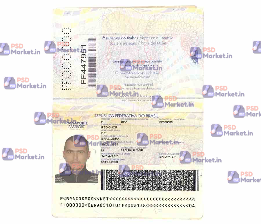 Brasil Passport Template 1 Brasil Passport Template - PSDMarket.in