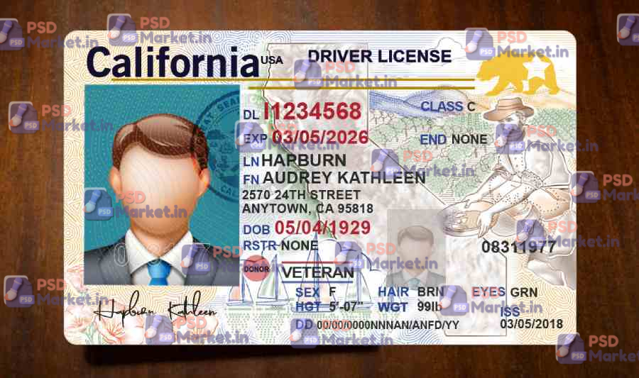 California Driver License Template(V2) 3 California Driver License Template(V2) - PSDMarket.in