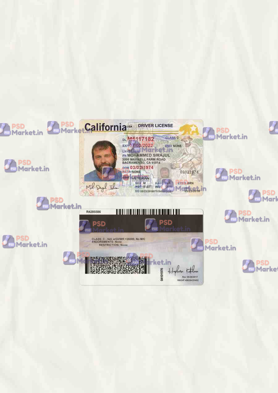 California Driver License Template(V2) 5 California Driver License Template(V2) - PSDMarket.in