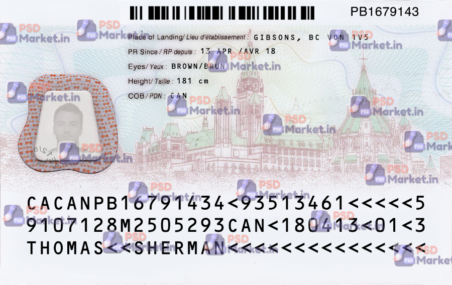 Canada ID Card Template(PRC) 2 Canada ID Card Template(PRC) - PSDMarket.in