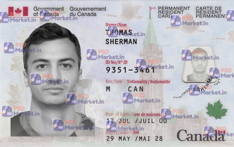 Canada ID Card Template(PRC) 1 Canada ID Card Template(PRC) - PSDMarket.in