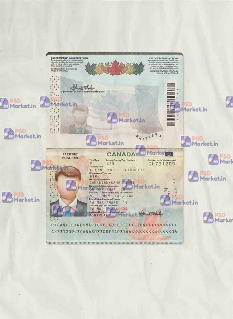 Canada Passport Template(new) 1 Canada Passport Template(new) - PSDMarket.in