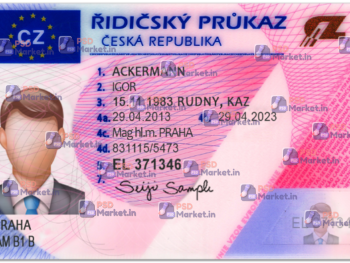 Czech Republic, Czechia DL (Front & Back) Template