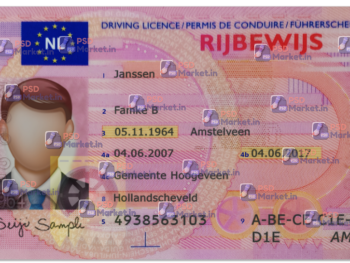 Netherlands Driving Licence (Front & Back) Template