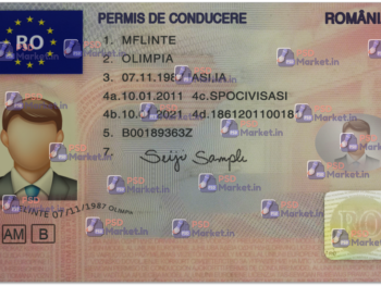 Romania Driving Licence Template