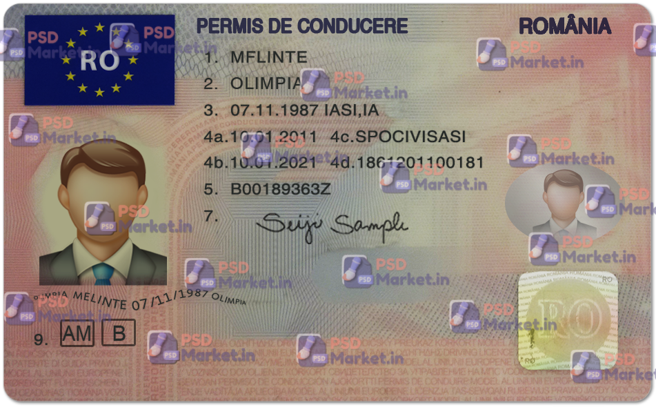 Romania Driving Licence Template 1 Romania Driving Licence Template