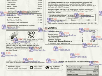 Discover Card Statement Template - PSDMarket.in