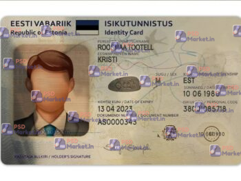 Estonia ID Card (Front & Back) Template V2 - PSDMarket.in