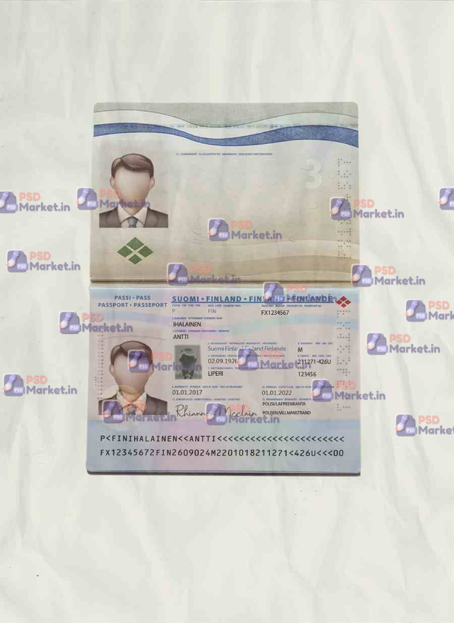 Finland Passport Template 1 Finland Passport Template - PSDMarket.in