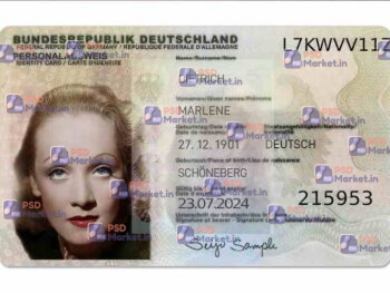 Germany ID Card (Front & Back) Template V2 - PSDMarket.in - Front