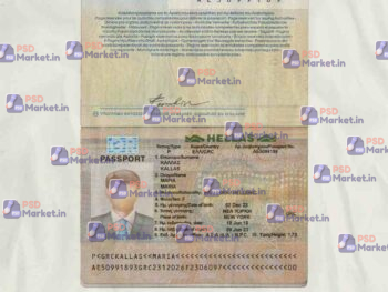 Greece Passport Template - PSDMarket.in