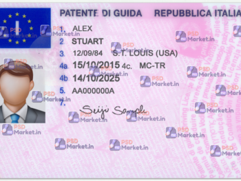 Italy Driving Licence (Front & Back) Template