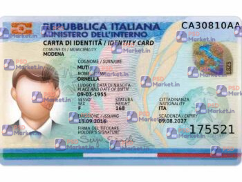 Italy ID Card (Front & Back) Template - PSDMarket.in - Front