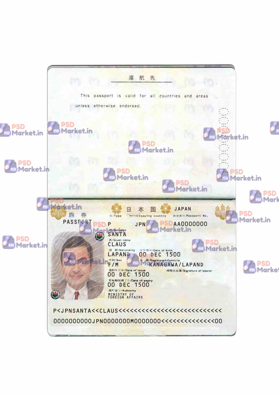 Japan Passport Template 1 Japan Passport Template - PSDMarket.in