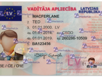 Latvia Driving Licence (Front & Back) Template