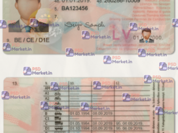 Latvia Driving Licence Template (scan)