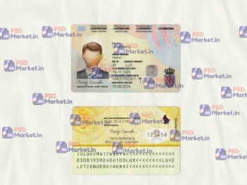 Luxembourg ID Card Template (scan) - PSDMarket.in