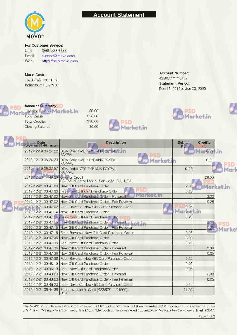 MOVO Cash Statement Template 1 MOVO Cash Statement Template - PSDMarket.in