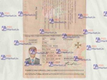 Malta Passport Template - PSDMarket.in