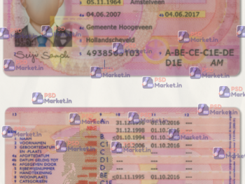 Netherlands Driving Licence Template V1(scan)