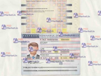Netherlands Passport Template (V2) - PSDMarket.in