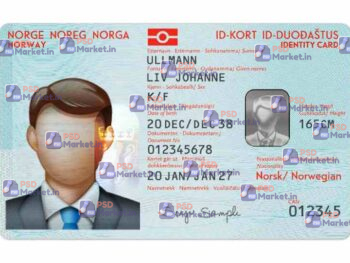 Norway ID Card (Front & Back) Template - PSDMarket.in