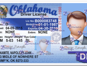 Oklahoma Driving Licence Template V1