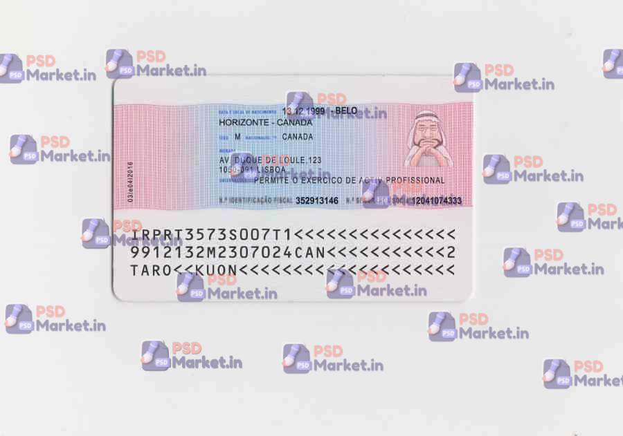 Portugal ID Card (Front & Back) Template 2 Portugal ID Card (Front & Back) Template - PSDMarket.in