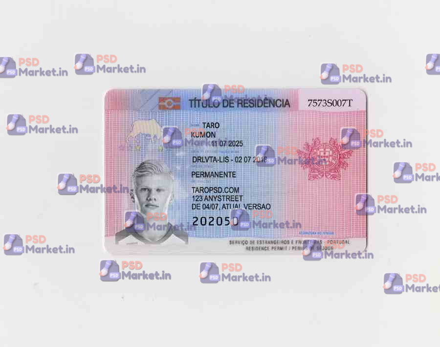 Portugal ID Card (Front & Back) Template 1 Portugal ID Card (Front & Back) Template - PSDMarket.in