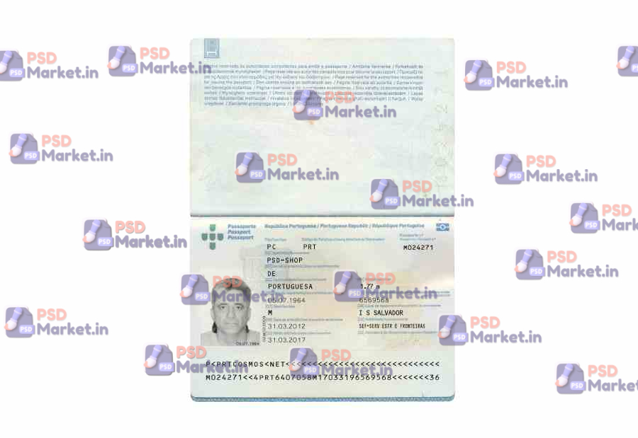 Portugal Passport Template 1 Portugal Passport Template - PSDMarket.in