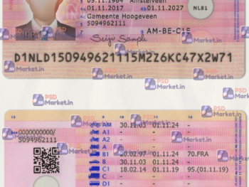 Netherlands Driving Licence Template (scan)