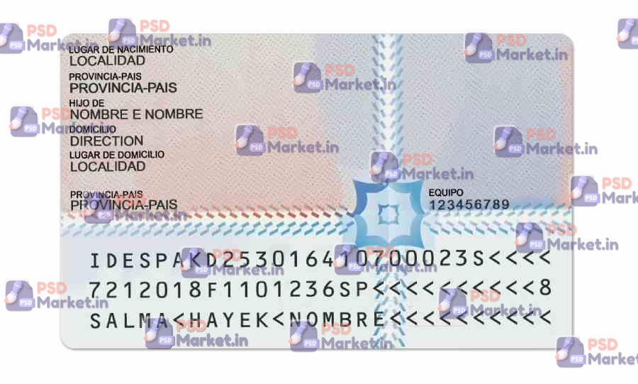 Spain ID Card (Front & Back) Template 2 Spain ID Card (Front & Back) Template - PSDMarket.in