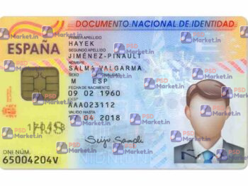 Spain ID Card (Front & Back) Template - PSDMarket.in