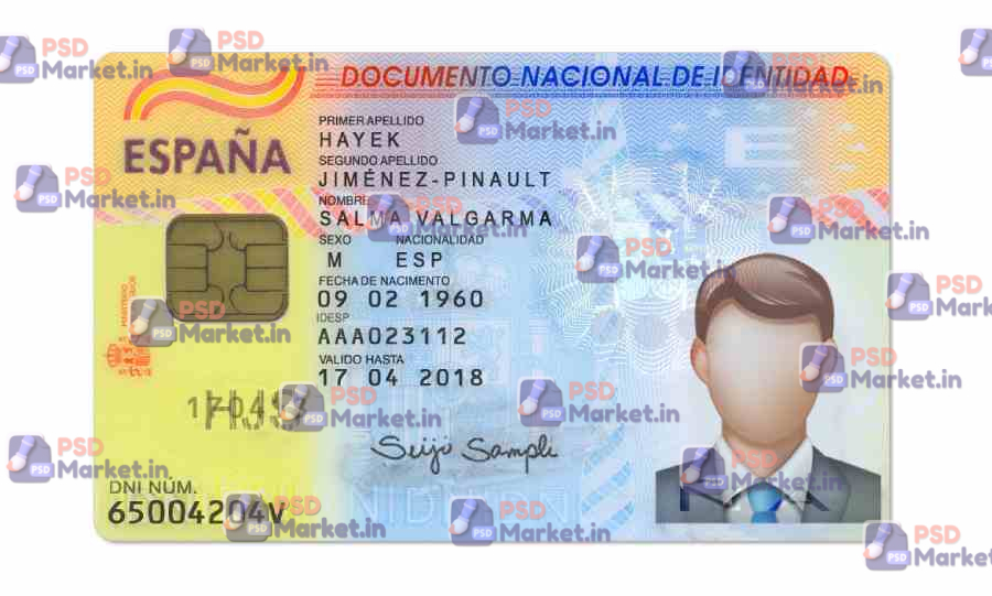 Spain ID Card (Front & Back) Template 1 Spain ID Card (Front & Back) Template - PSDMarket.in