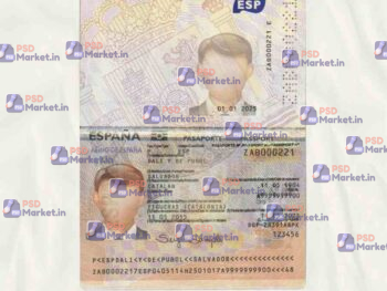 Spain NEW version Passport Template - PSDMarket.in
