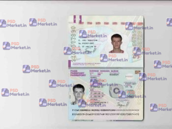 Sweden Passport Template - PSDMarket.in