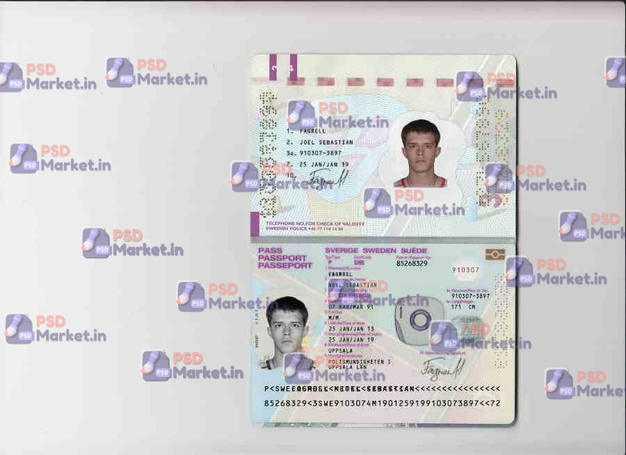 Sweden Passport Template 1 Sweden Passport Template - PSDMarket.in