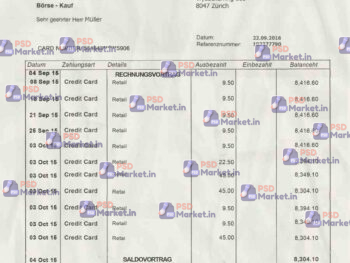 Swiss Bank Statement Template - PSDMarket.in