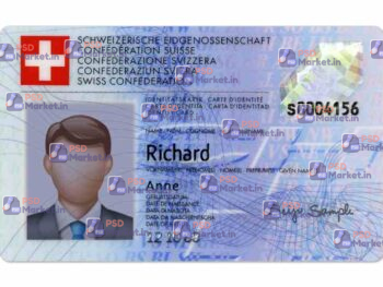 Switzerland ID Card (Front & Back) Template - PSDMarket.in