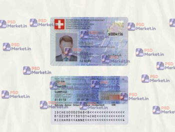 Switzerland ID Card Template (scan) - PSDMarket.in