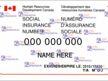 Canadian SIN Template - PSDMarket.in