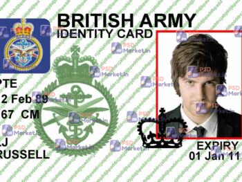 UK Military Card (Front & Back) Template