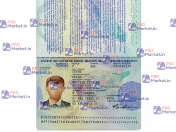 UK Passport Template (V2) - PSDMarket.in