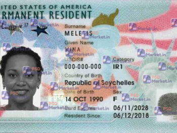 USA Green Card (Front & Back) Template - PSDMarket.in